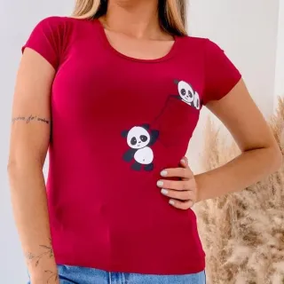 T-shirt Feminina Bolso Panda - Blusa - Branco