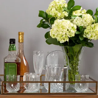 Vidro Decorativo Lapidado Vaso para Flores 23 cm - Wheaton - Royale