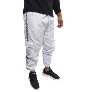 Bolso Lateral e Faixa Refletiva na Calça Jogger Unissex - Branco