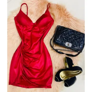 Vermelho Tubinho Bojo Cirre Vestido Festa Balada Feminino