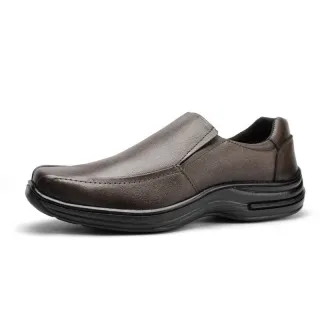 Conforto e Estilo: Sapato Masculino Social Ortopédico de Couro + Carteira - PRETO222