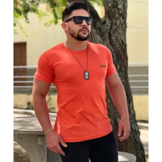 Preço de fábrica: Camiseta Masculina Algodão Fio 30 Penteado - Diversas Cores - M ( Forma  Pequena )