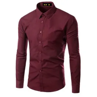 Promoção de Camisa Social Masculina Slim Fit em Algodão e Elastano - Manga Longa - Verde Seco