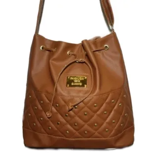 Bolsa Saco Tiracolo Feminina Barata - Estilo Super Lado - Caramelo Lisa