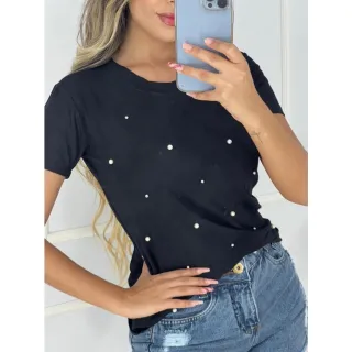 Tendência da Moda - Blusa Feminina T-shirt Básica Perola Viscolycra - VERDE BEBÊ