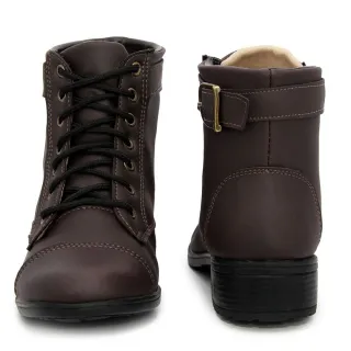 Coturno Confortável Feminino - Bota Militar Estilo Médio Cano - jeans