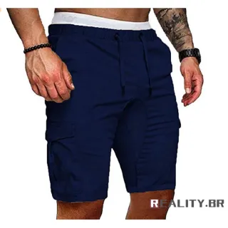 Bermuda Casual Camuflada Militar para o Verão - Green