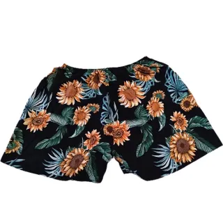 Estampa Flores Plus Size Shorts Feminino Viscose Malha Fria Fresquinha Verão - G2