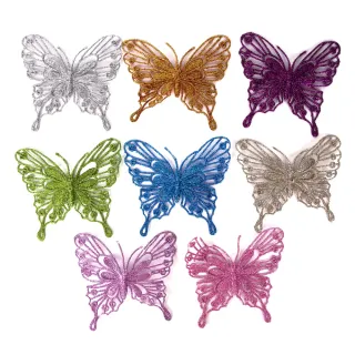 Enfeites de Natal Borboleta Glitter Oco - Conjunto com 10 peças - #1 （10Pcs）