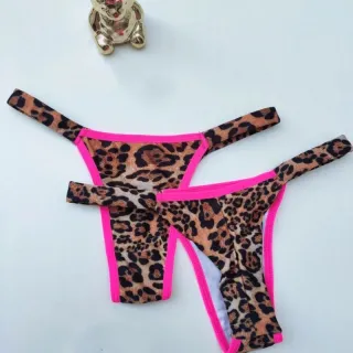 Tanga Dupla Estampada de Oncinha - Calcinha Biquíni - sortidas