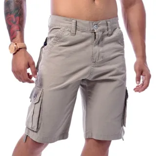 Super Barata Bermuda Cargo Masculino Lisa Premium Bege - 46