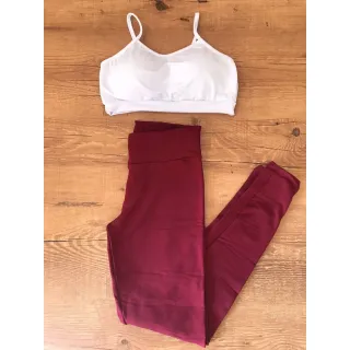 Legging Suplex Fitness Feminina com Top Alcinha - Conjunto Academia (COMPRE CONFORME SUAS MEDIDAS) - PRETO M