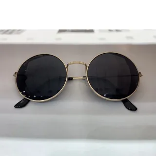 Moda Vintage Unisex Óculos De Sol Feminino Redondo Ozzy - Preto