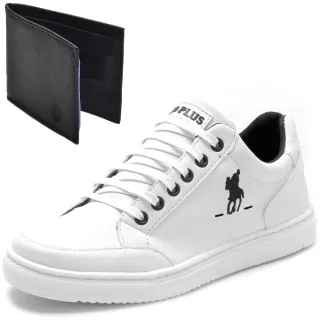Oferta Lançamento Kit Tenis Polo Plus Casual Sapatênis + Carteira - Preto 06 + Carteira