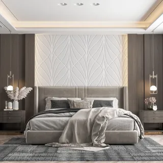 Parede Autocolante Efeito Visual Linhas 3D Quarto Sala Lavável 50cm x 50cm - Único