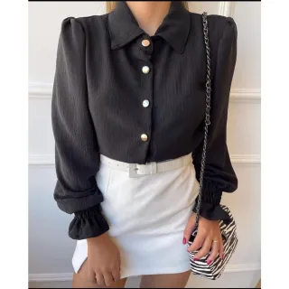 Lançamento na loja: Camisa Social Feminina manga Princesa - Várias cores - Laranja