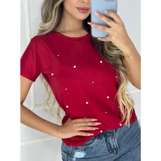 Tendência da Moda - Blusa Feminina T-shirt Básica Perola Viscolycra - VERDE BEBÊ