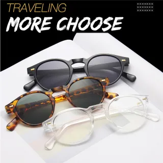 Unissexo UV400 óculos de sol redondos com armação pequena - C2