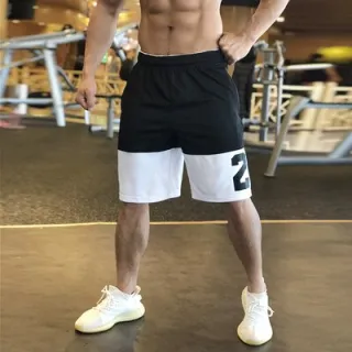 Short masculino fitness basquete academia - Confortável Plus Size - Preto e Branco