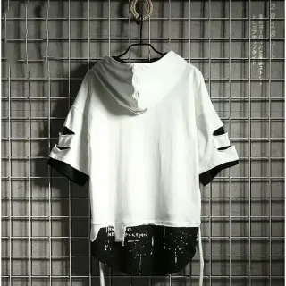 Moletom Estampado Manga Curta Homem - Duas Peças Largo - white