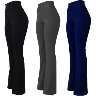 Cós Alto Calça Flare Feminina Boca de Sino Bailarina