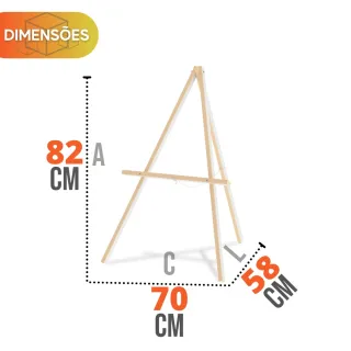 Tripe Cavalete Madeira Quadros Pintura Lousa Telas 82cm - Único