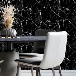 Adesivo Mármore Preto Autocolante - Papel de Parede Cozinha Pedra 1m x 50cm - Único