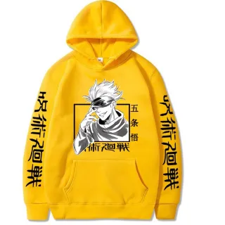 Anime Feiticeiro Moletom Blusa Jujutsu Kaisen Gojo Satoru - Vermelho