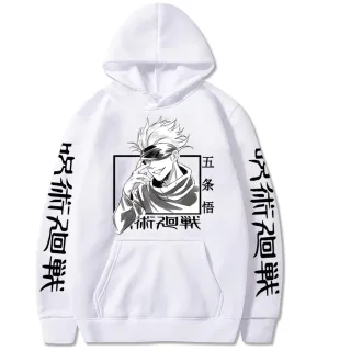 Anime Feiticeiro Moletom Blusa Jujutsu Kaisen Gojo Satoru - Vermelho