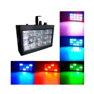Automático Bivolt Rítmico Strobo 15w RGB/Branco 12 Leds - RGB