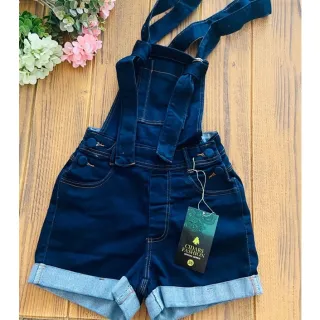 Macaquinho em lycra curto com botões encapados - Lavado