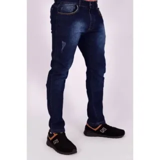 Promoção Calça Jeans Masculina Barata Slim Elastano - Preto