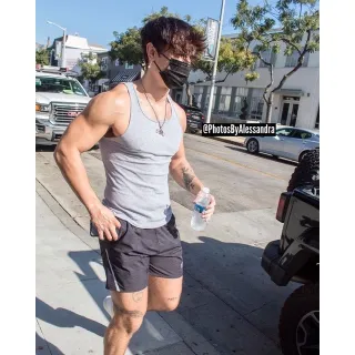 HIP HOP Regata Masculina Canelada estilo Americana - Branco