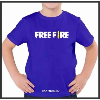 Jogos infantis camiseta Free Fire - roblox preto