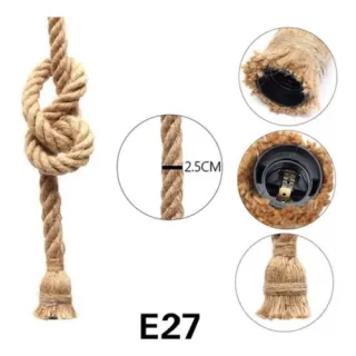 Pendente Rústico de Corda Dupla - 1 ou 1,5 metros - 1,5 Metros