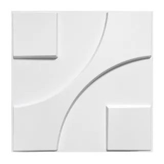 Painel 3D Revestimento Parede Gesso Luxo - Kit com 10 Placas - Estrela Preta