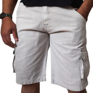 Exclusiva Bermuda Sarja Masculina Cargo 6 Bolsos - Bermuda Cargo  Chumbo