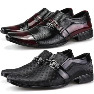 Confortável Clássico Masculino Touroboots Social Sapato 2 Pares - Azul e Preto