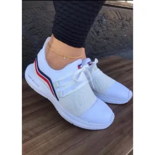 Tenis Confortavel Feminino Calce Facil, Ideal Para Caminhada e Academia - Vermelho