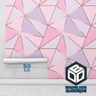 Papel de Parede Autocolante Geométrico Zara Rose Pink - Promoção - Único