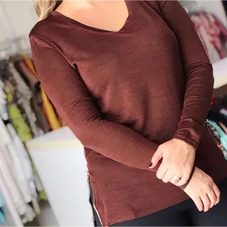 Blusa de frio feminina manga longa com zíper - Preto