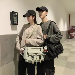 Bolsa Viagem Grande Tiracolo Transversal Tecido - Verde