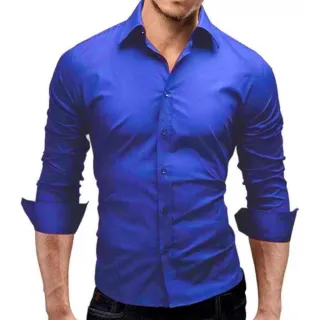 Camisa de Luxo Pronta Entrega - Homens Slim Fit, Masculina Elegante - Branco
