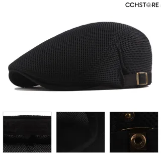 Boina Clássica Italiana Masculina de Poliéster Boné - Cinza Claro