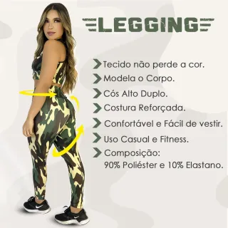 Peças Originais Academia: Conjunto Feminino com 3 Calças Legging, 3 Tops e 3 Shorts Saia - OLHO