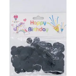 Confetes Metalizados 15g - Bexiga Topo de Bolo Festas Carnaval - Preto-P