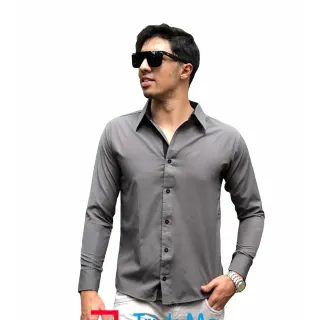 Promoção: Camisa Social Masculina Slim Manga Longa Lisa Estampada Varias Cores - P AO GG - Rosa Shok