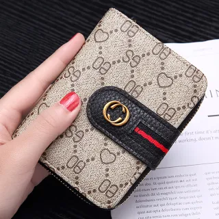 Porta-Cartões de Couro Pequeno com Zíper Curto - Capacidade Grande - 002-B