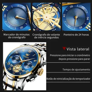 Relógio Masculino OLEVS 2859 Luxo Original à Prova D