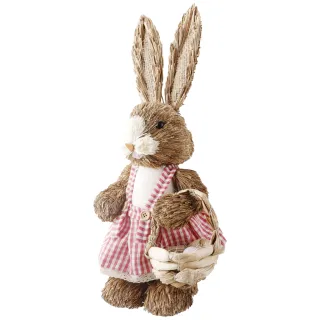 Rabbit Toy Kids Gira Easter Decoration Garden Bunny Straw Cloth Party Gift Ornaments - Único